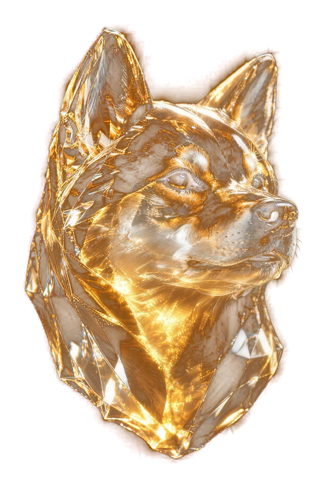 The crystal Inu, cut out